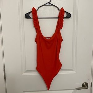 Zara orange bodysuit